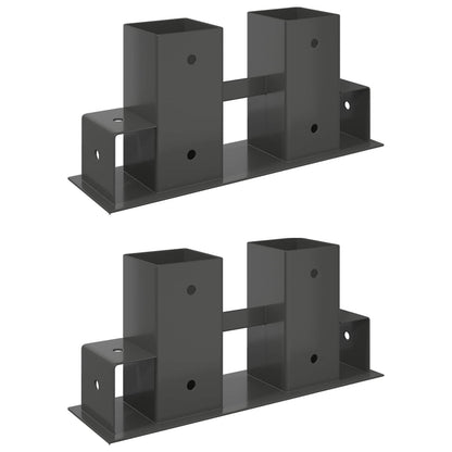 Steel Firewood Stack Aids Anthracite 2pc | HomeAndLiving - 2