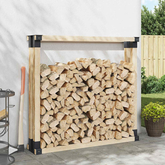 Steel Firewood Stack Aids 4pc Anthracite | HomeAndLiving