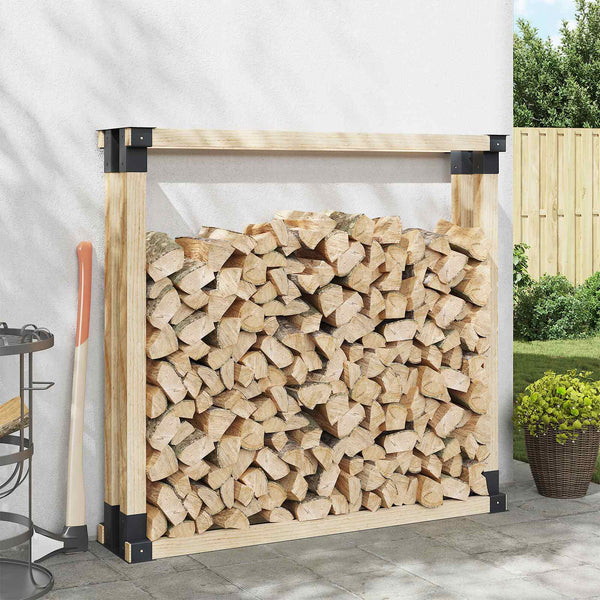  Steel Firewood Stack Aids 4pc Anthracite | HomeAndLiving