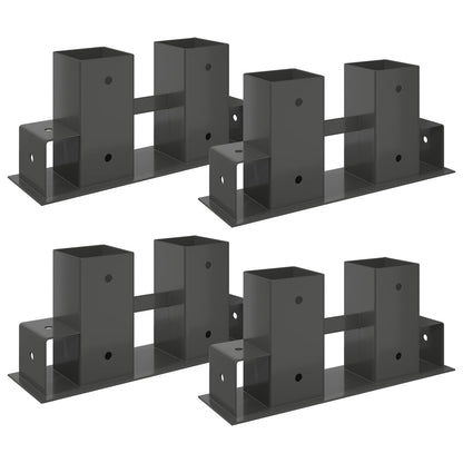 Steel Firewood Stack Aids 4pc Anthracite | HomeAndLiving - 2