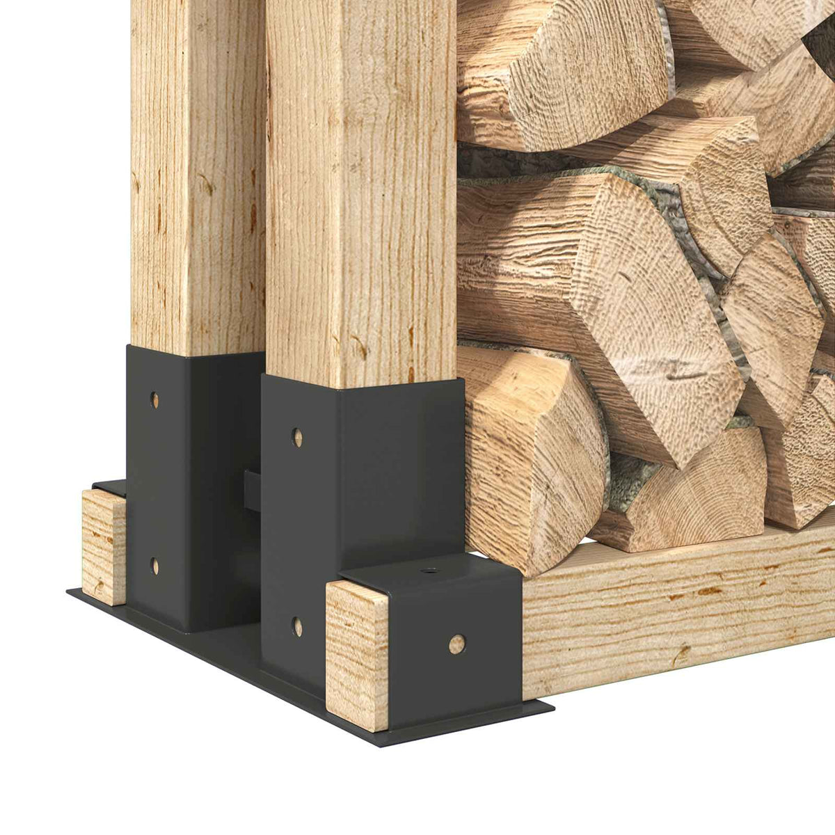 Steel Firewood Stack Aids 4pc Anthracite | HomeAndLiving - 3