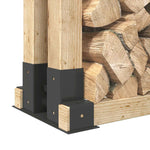 Steel Firewood Stack Aids 4pc Anthracite | HomeAndLiving