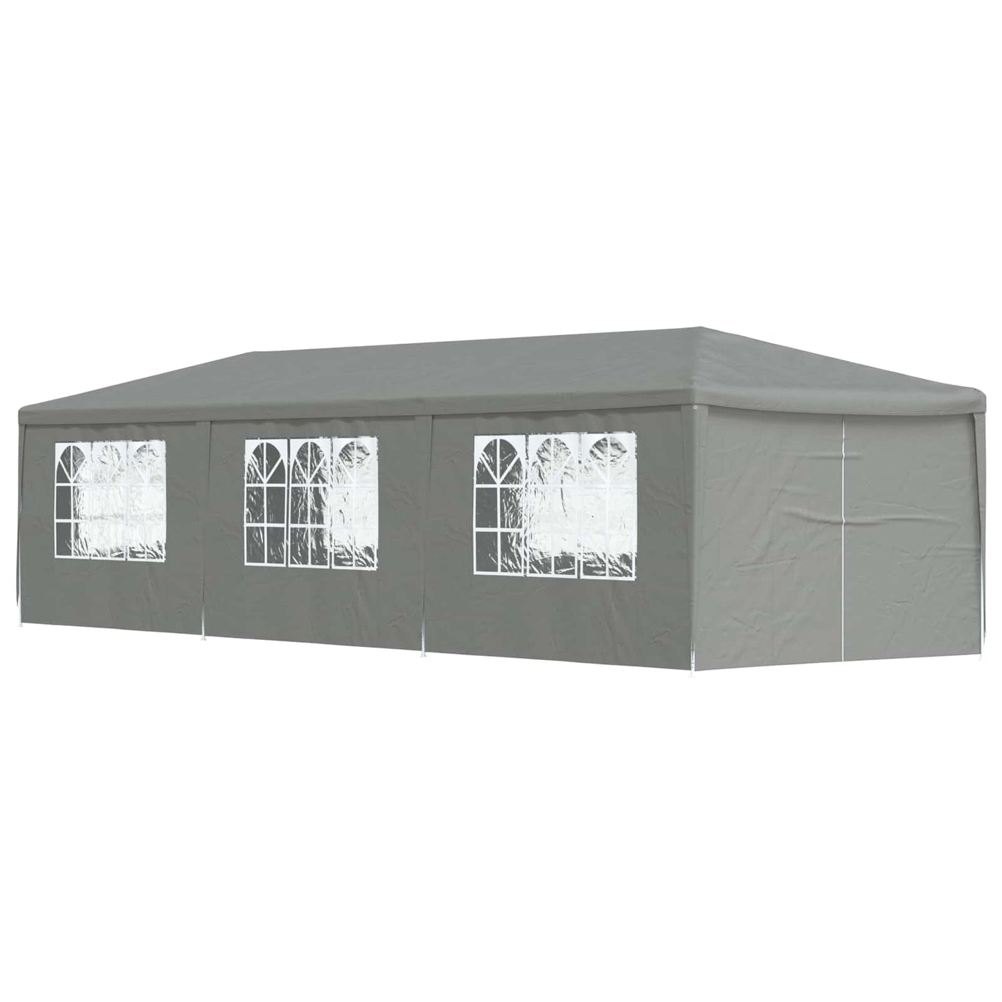 Party Tent 9x3m Light Grey PE Steel | HomeAndLiving