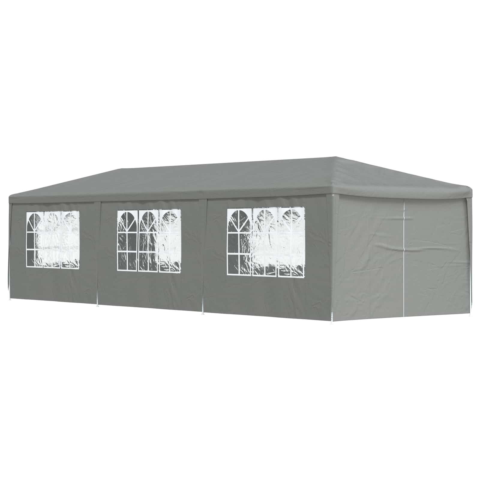 Party Tent 9x3m Light Grey PE Steel | HomeAndLiving