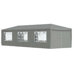 Party Tent 9x3m Light Grey PE Steel | HomeAndLiving