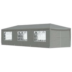 Party Tent 9x3m Light Grey PE Steel | HomeAndLiving