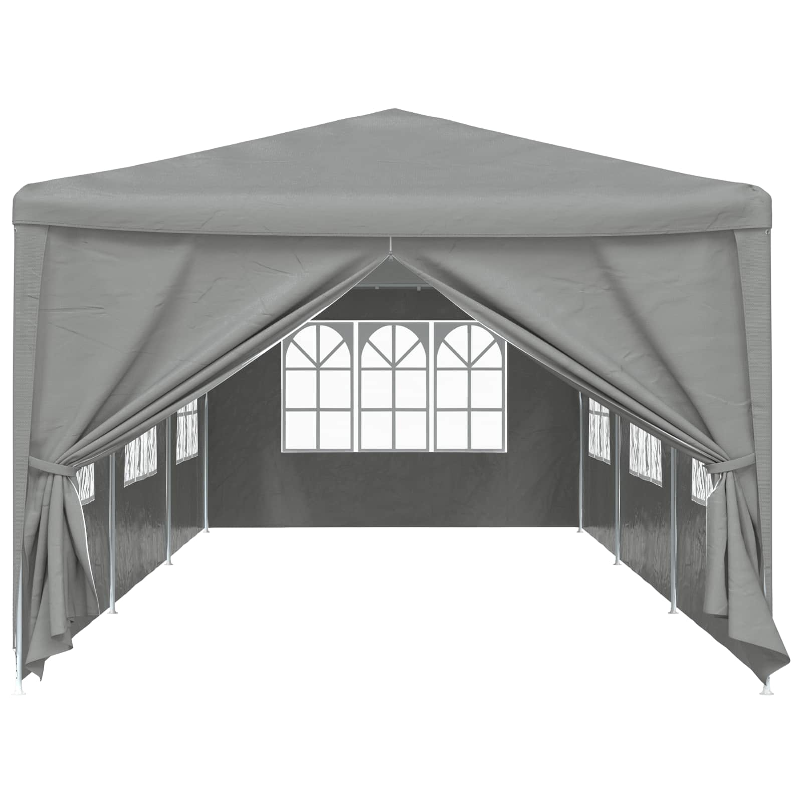 Party Tent 9x3m Light Grey PE Steel | HomeAndLiving - 2