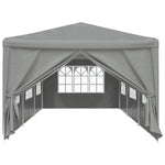 Party Tent 9x3m Light Grey PE Steel | HomeAndLiving