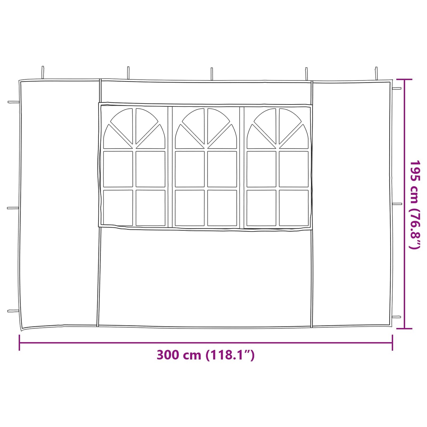 Party Tent Sidewalls 300x195cm Light Grey 2pc | HomeAndLivin