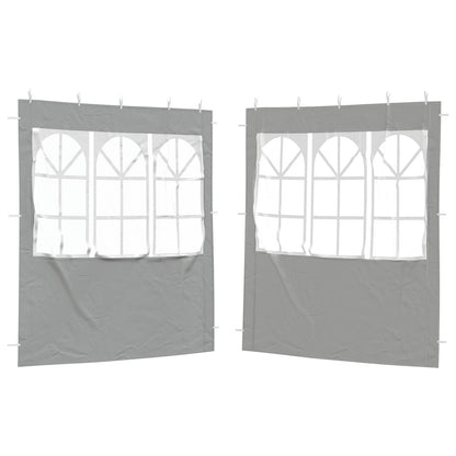 Party Tent Sidewalls 200x195cm Light Grey PE | HomeAndLiving