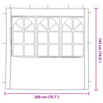 Party Tent Sidewalls 200x195cm Light Grey PE | HomeAndLiving