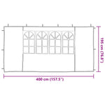 Party Tent Sidewalls 400x195cm Anthracite | HomeAndLiving