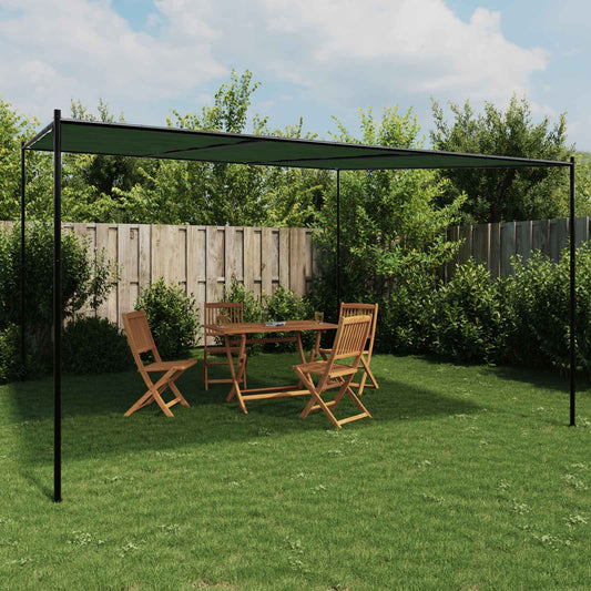 Louvred Gazebo 4x4m Steel Frame Green | HomeAndLiving