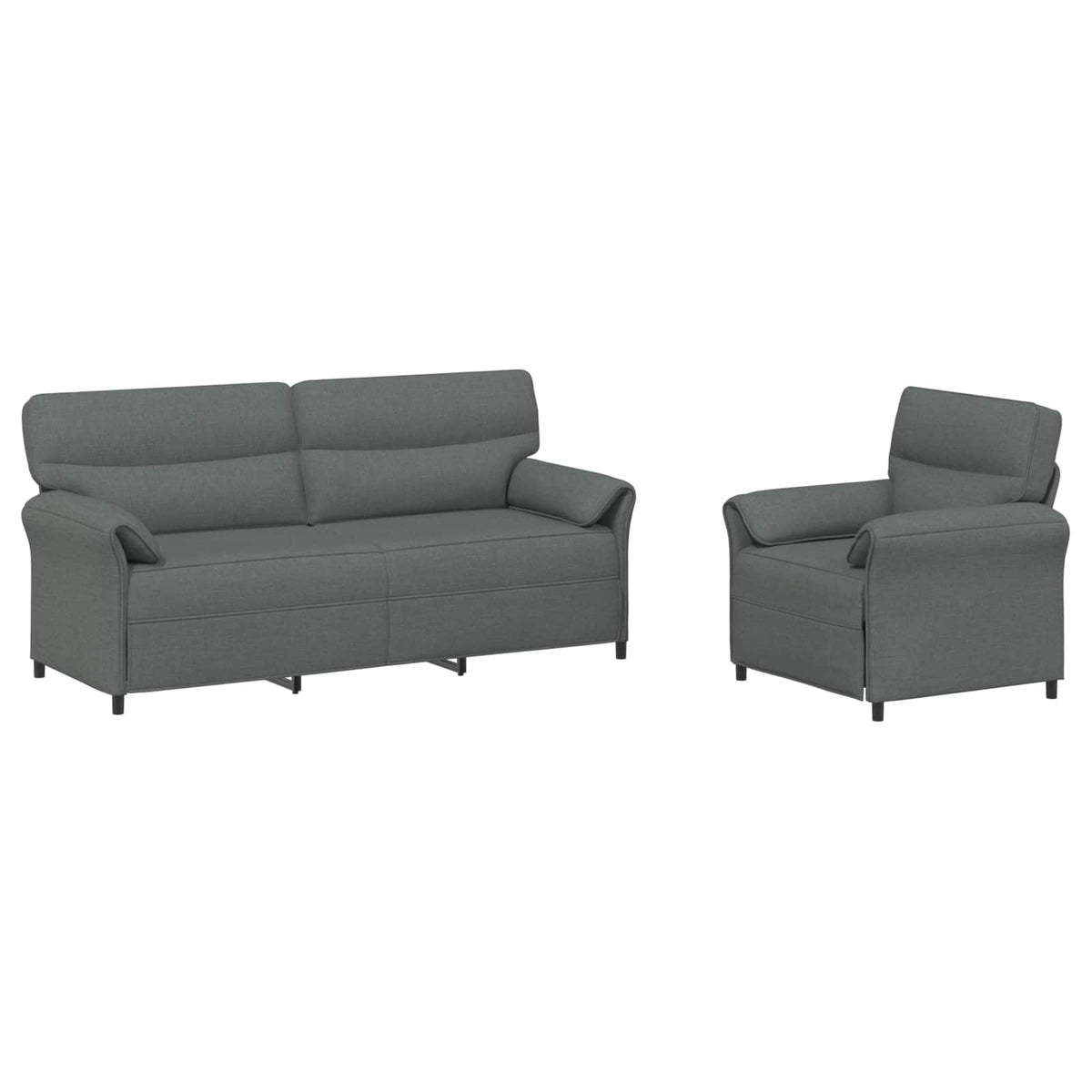 Grey Fabric Sofa Set 198x83x95cm