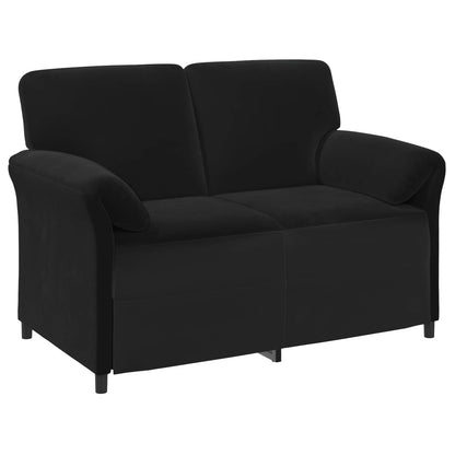 Black Velvet Sofa Set 2pc 138x83x95cm