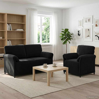 Black Velvet Sofa Set 158x83x95cm