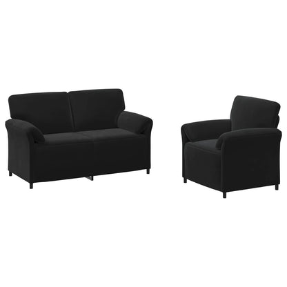 Black Velvet Sofa Set 158x83x95cm