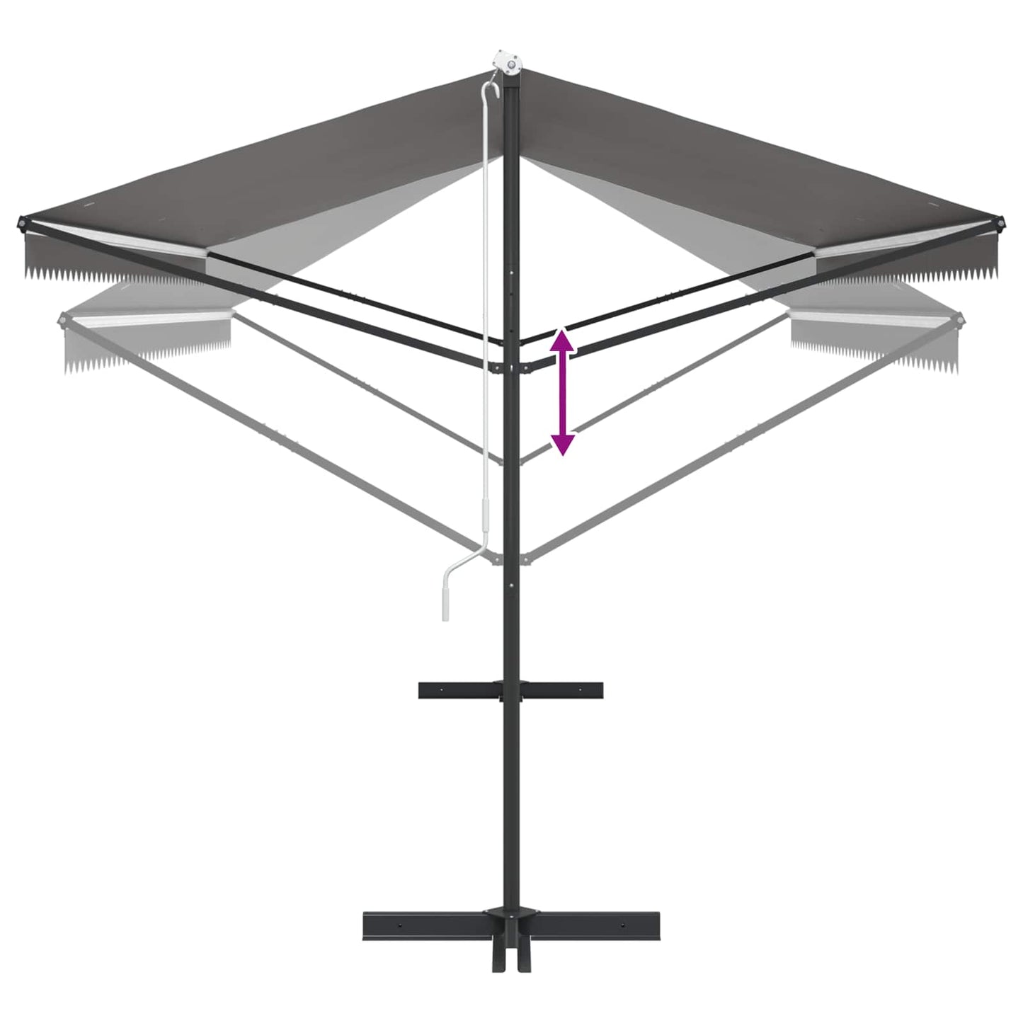 Free Standing Awning 5x3m Grey Polyester | HomeAndLiving