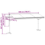 Free Standing Awning 5x3m Grey Polyester | HomeAndLiving