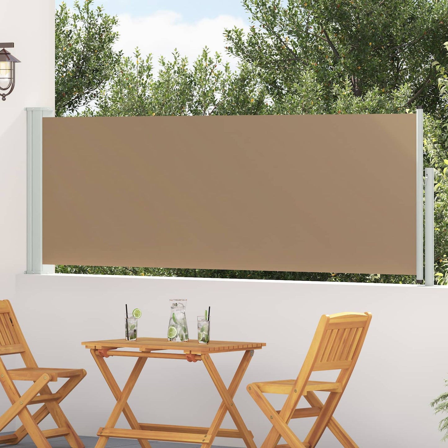 Retractable Side Awning 500x100cm Taupe | HomeAndLiving