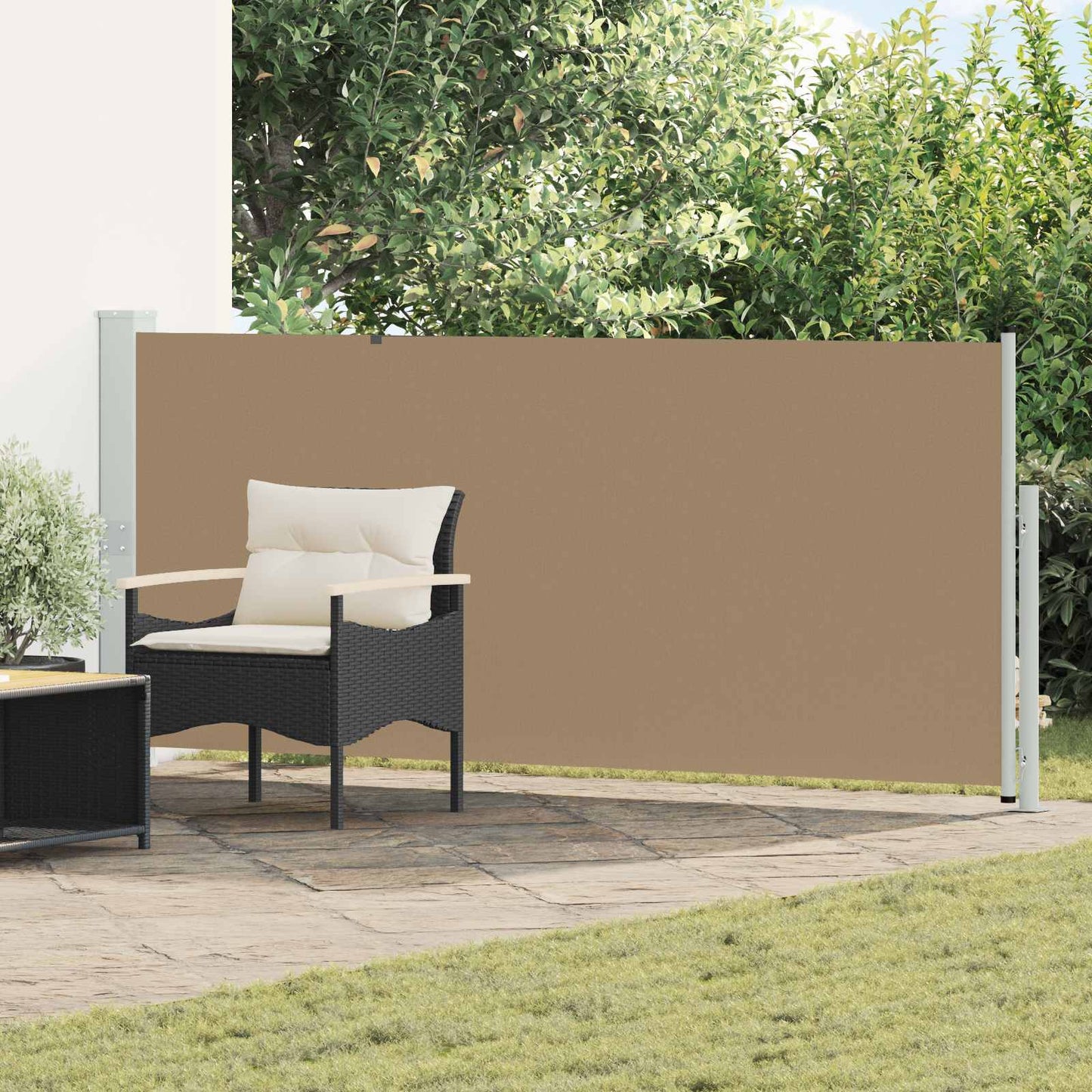 Retractable Side Awning 500x160cm Taupe | HomeAndLiving