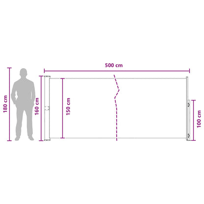 Retractable Side Awning Anthracite 500x160cm | HomeAndLiving