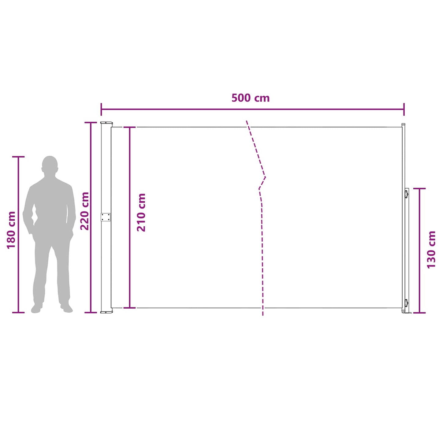 Retractable Side Awning Outdoor Shade Screen | HomeAndLiving