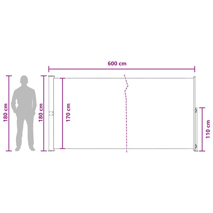 Retractable Side Awning 600x180cm Taupe | HomeAndLiving