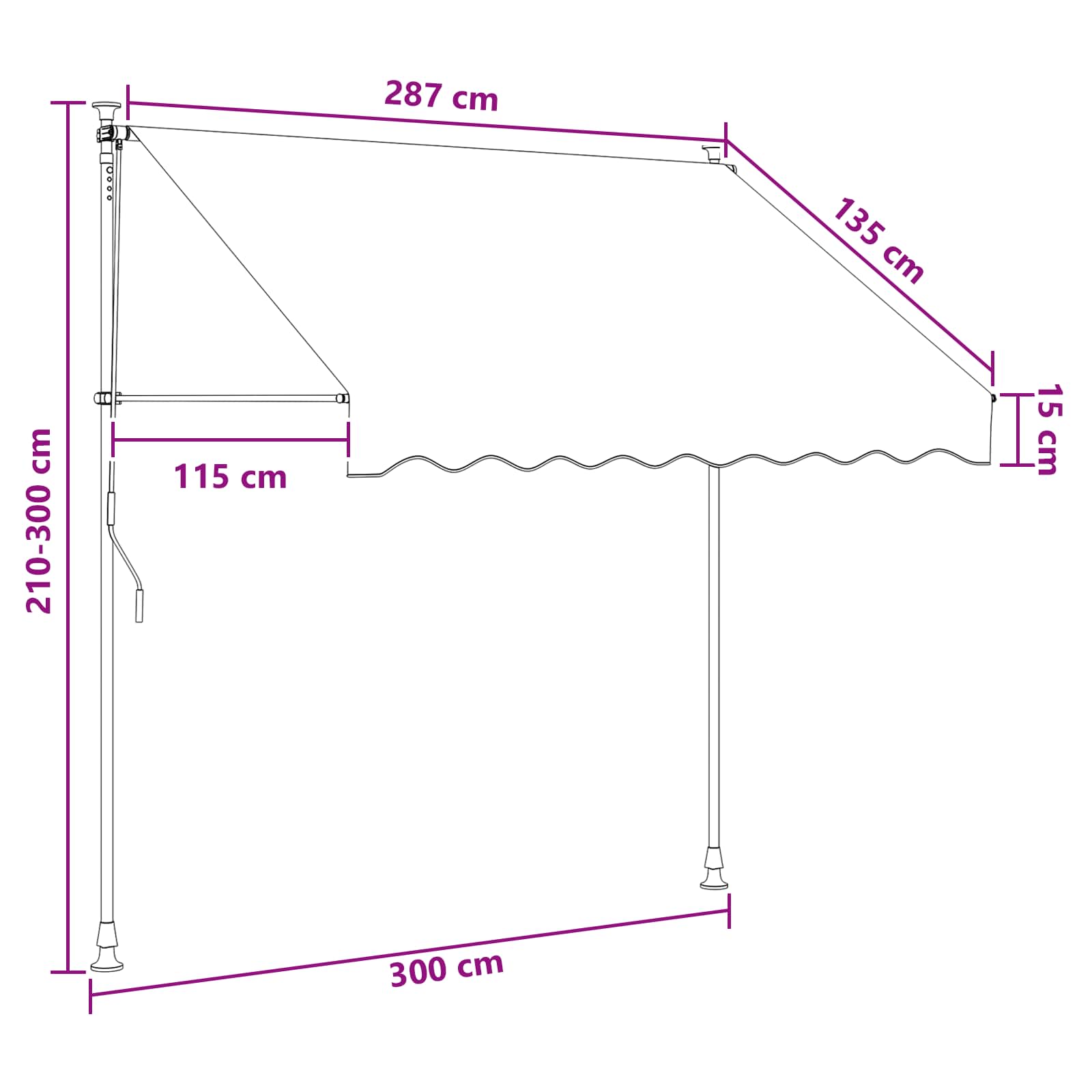 Retractable Awning 300cm Taupe Outdoor | HomeAndLiving - 7