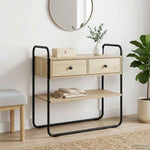 Sonoma Oak Console Table 2 Drawers 100cm | HomeAndLiving