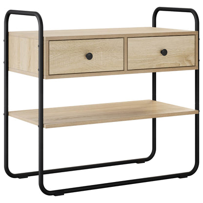 Sonoma Oak Console Table 2 Drawers 100cm | HomeAndLiving - 2