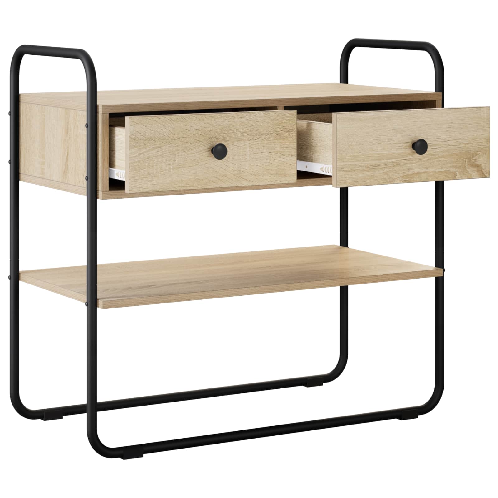 Sonoma Oak Console Table 2 Drawers 100cm | HomeAndLiving - 4
