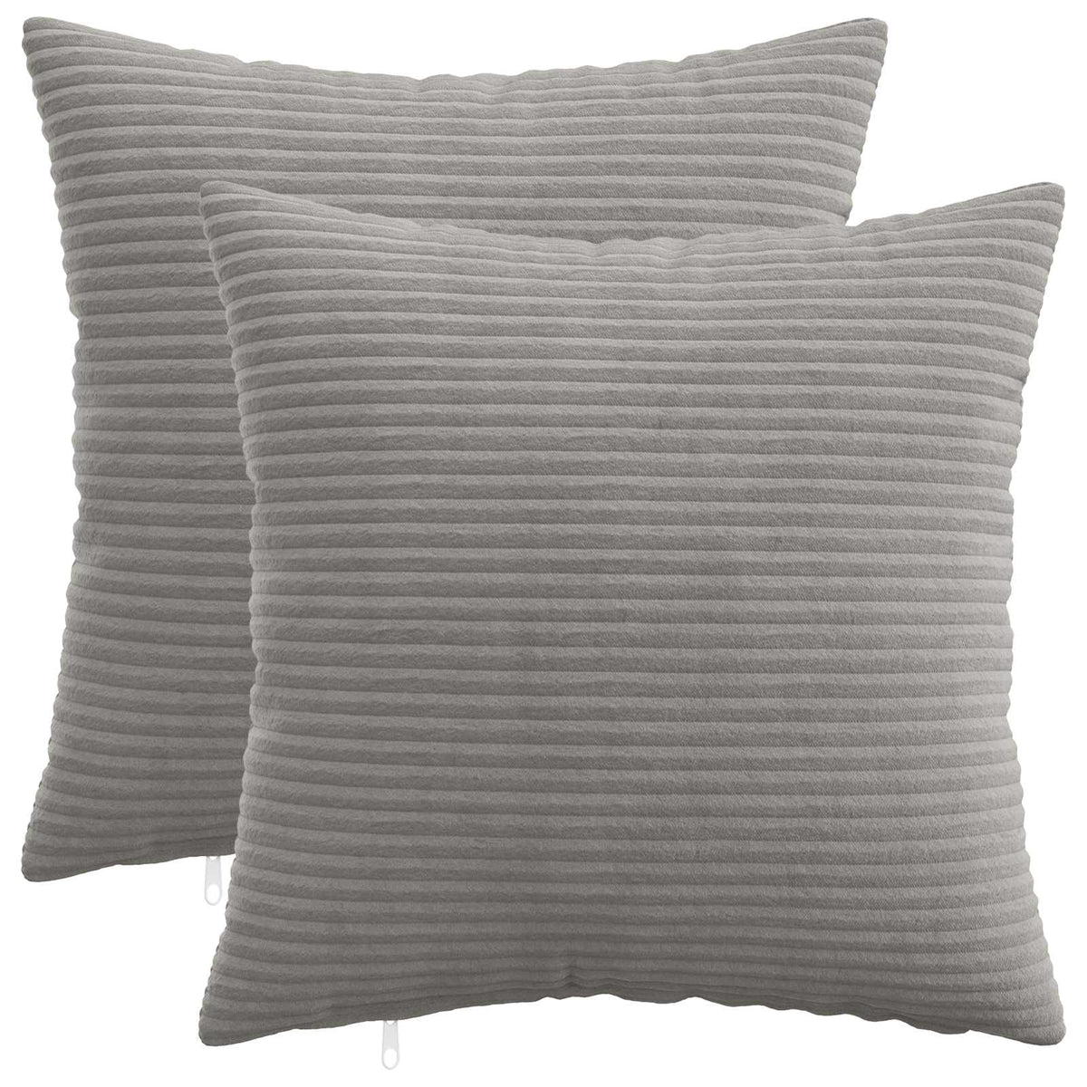 Cushion Covers Light Grey Corduroy 40x40cm