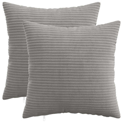 Cushion Covers Light Grey Corduroy 40x40cm