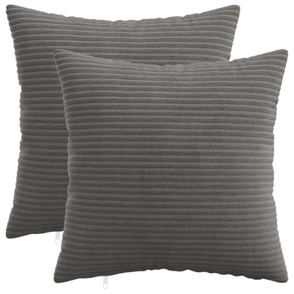 Cushion Covers Dark Grey Corduroy 40x40cm