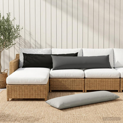 Outdoor Cushion Anthracite Polyester Set 40x145cm