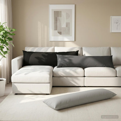 Outdoor Cushion Black Polyester 40x145cm