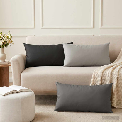 Outdoor Cushion Black Polyester 40x80cm