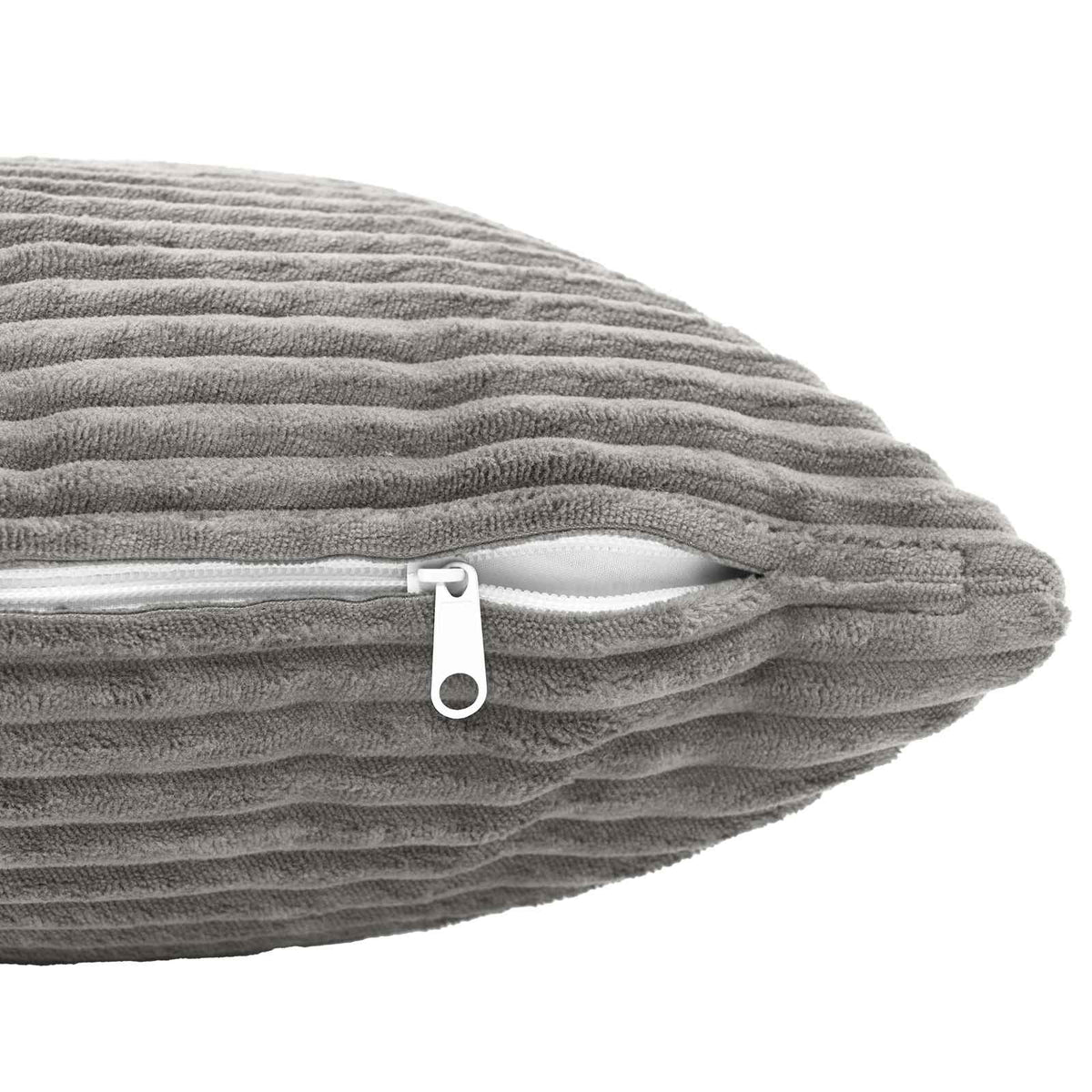 Cushion Covers Light Grey Corduroy 40x80cm