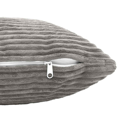 Cushion Covers Light Grey Corduroy 40x80cm