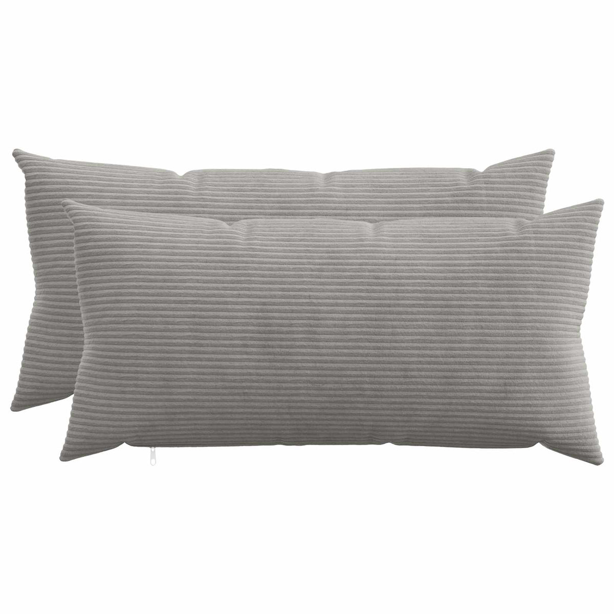 Cushion Covers Light Grey Corduroy 40x80cm