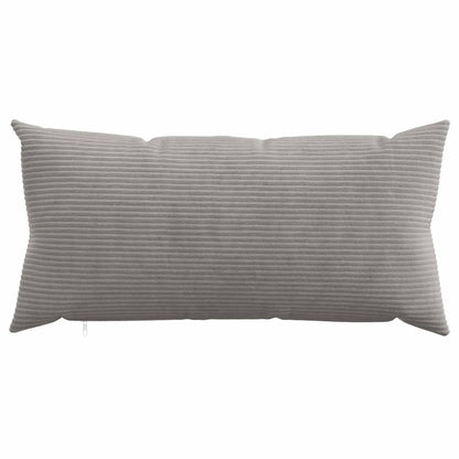 Cushion Covers Light Grey Corduroy 40x80cm