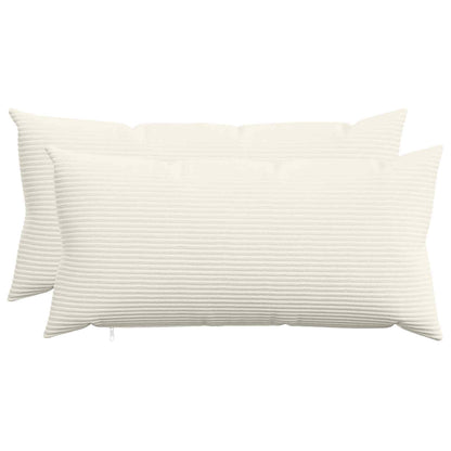 Cushion Covers Cream Corduroy 40x80cm