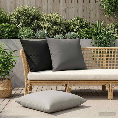 Black Outdoor Cushion Set 65x65cm