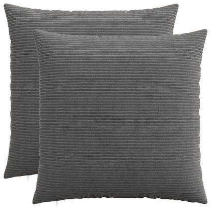 Cushion Covers Dark Grey Corduroy 80x80cm