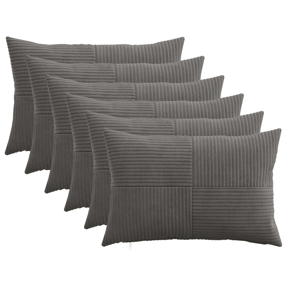 Cushion Covers Dark Grey Corduroy 30x50cm