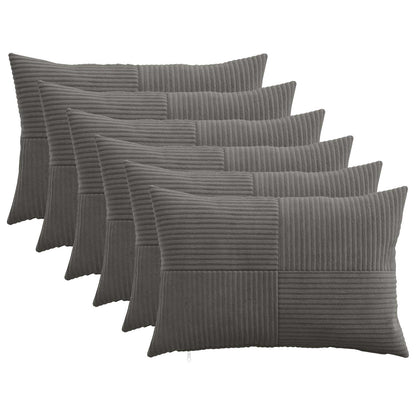 Cushion Covers Dark Grey Corduroy 30x50cm