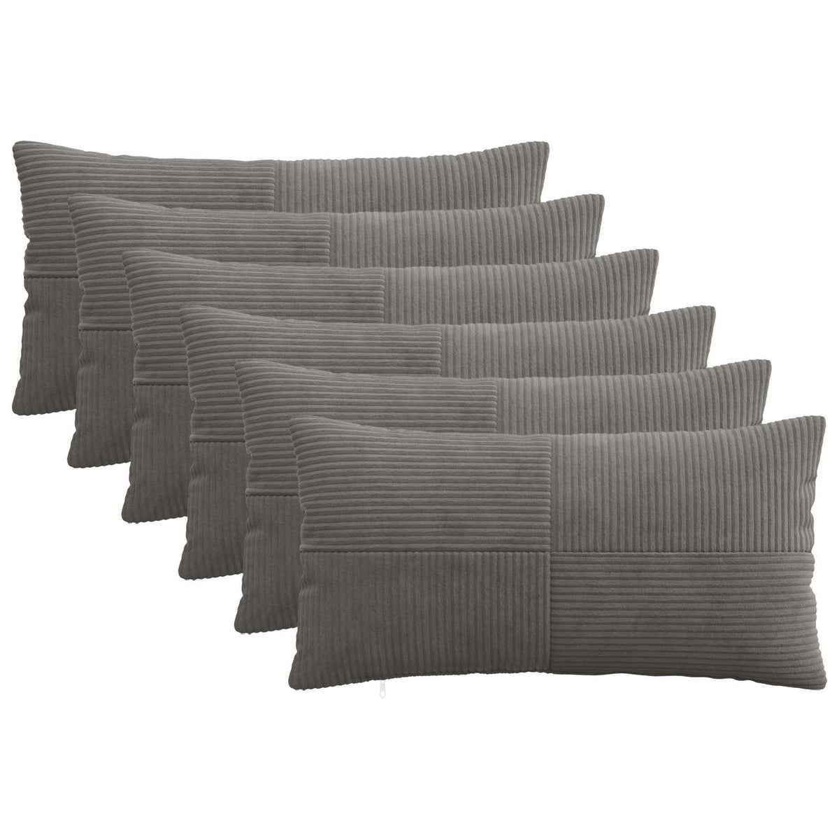Cushion Covers Dark Grey Corduroy 40x70cm