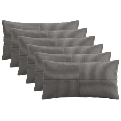 Cushion Covers Dark Grey Corduroy 40x70cm