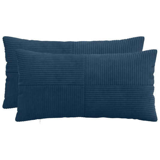 Navy Corduroy Cushion Covers 40x80cm